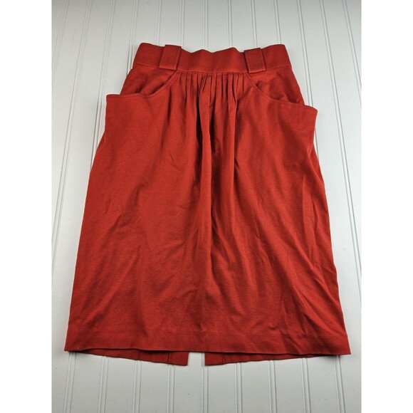 Vintage Christian Dior Pret-A-Porter Lined Knit Skirt Red Size M